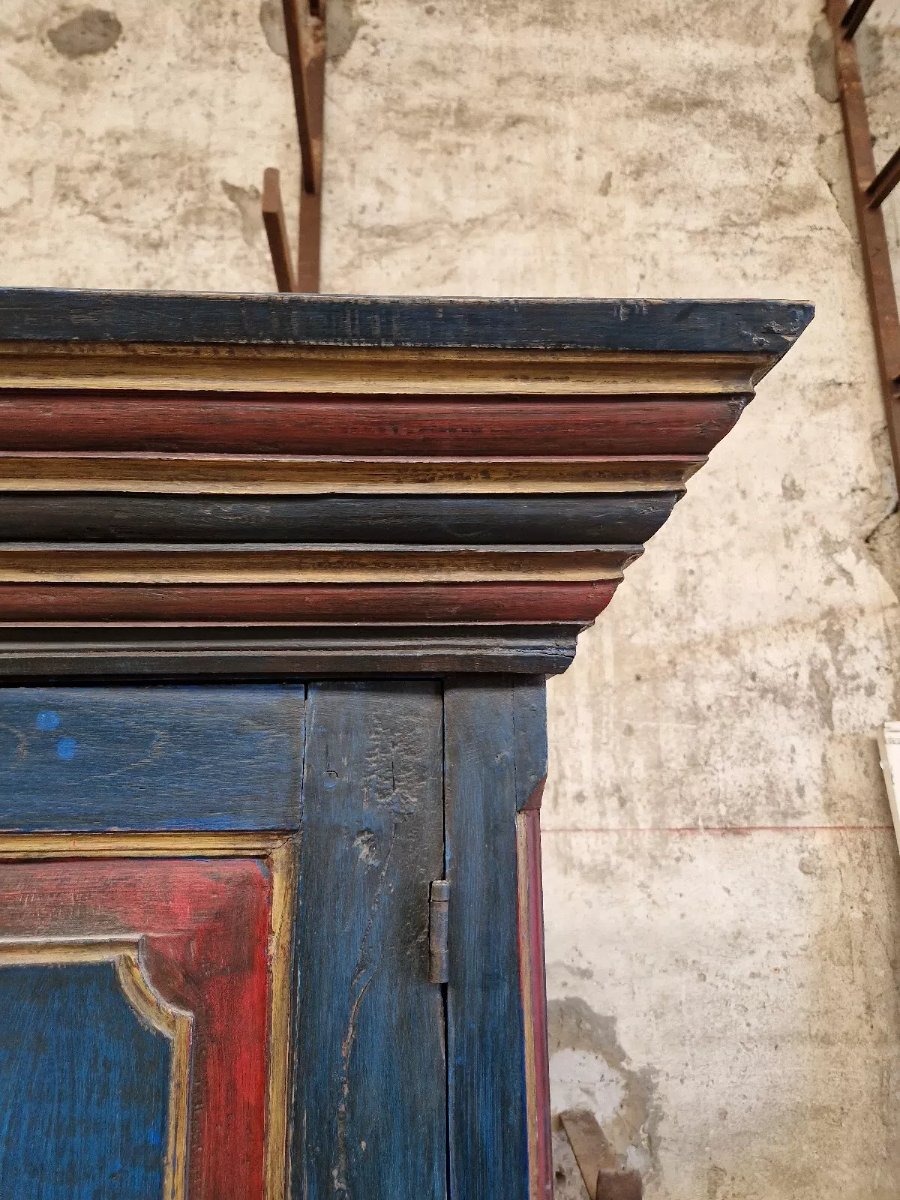 Armoire ancienne peinte de style bavarois en bois-photo-6