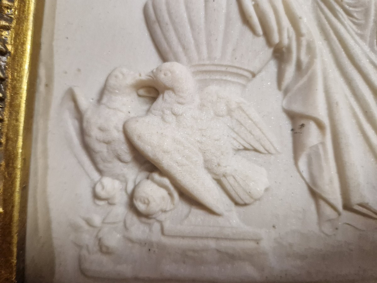 19th-century Bas-relief In A Gilded Rococo Frame-photo-4