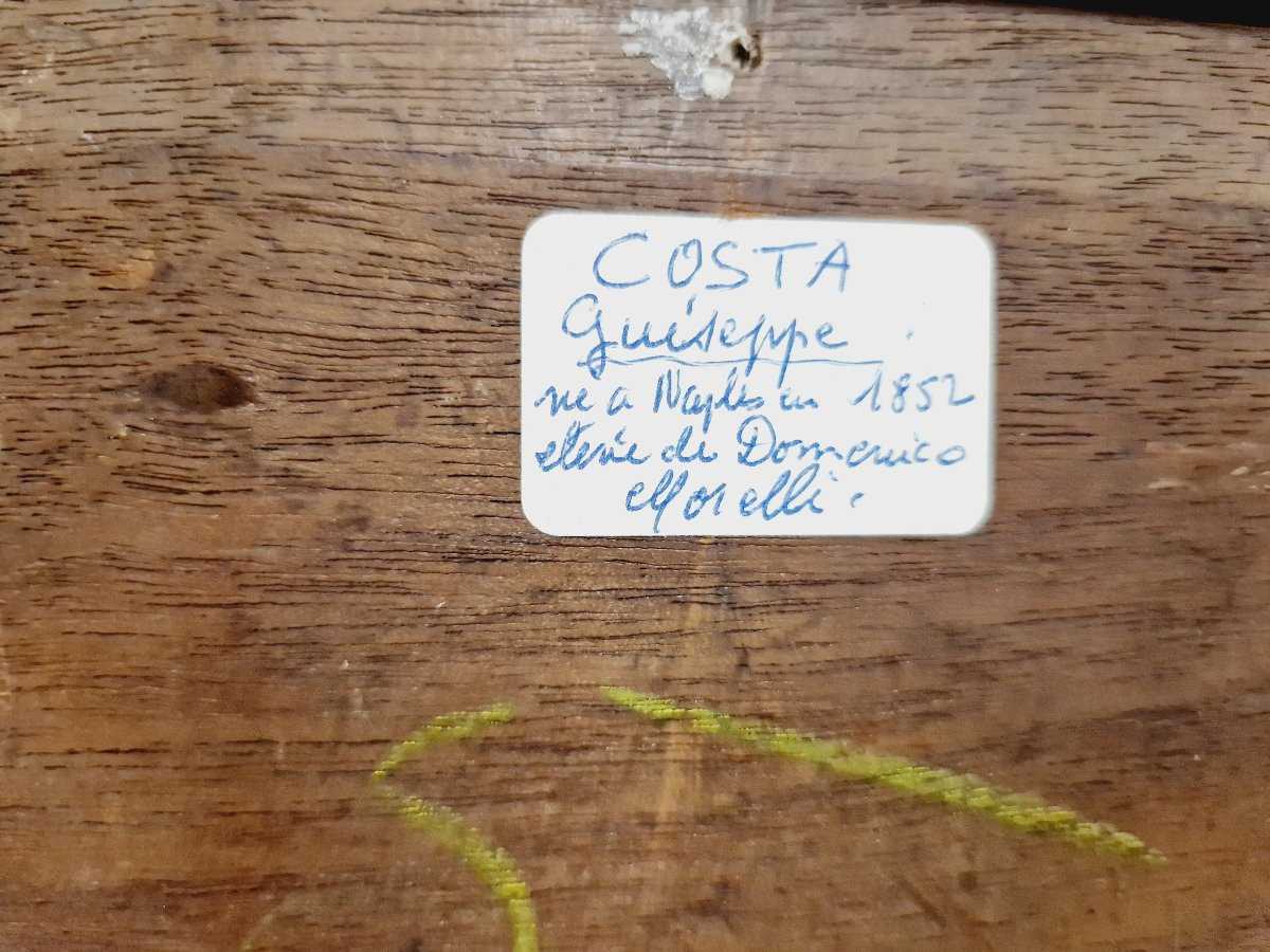 Antique Oil Painting Depicting Kittens, 19th Century, Signed Costa-photo-6