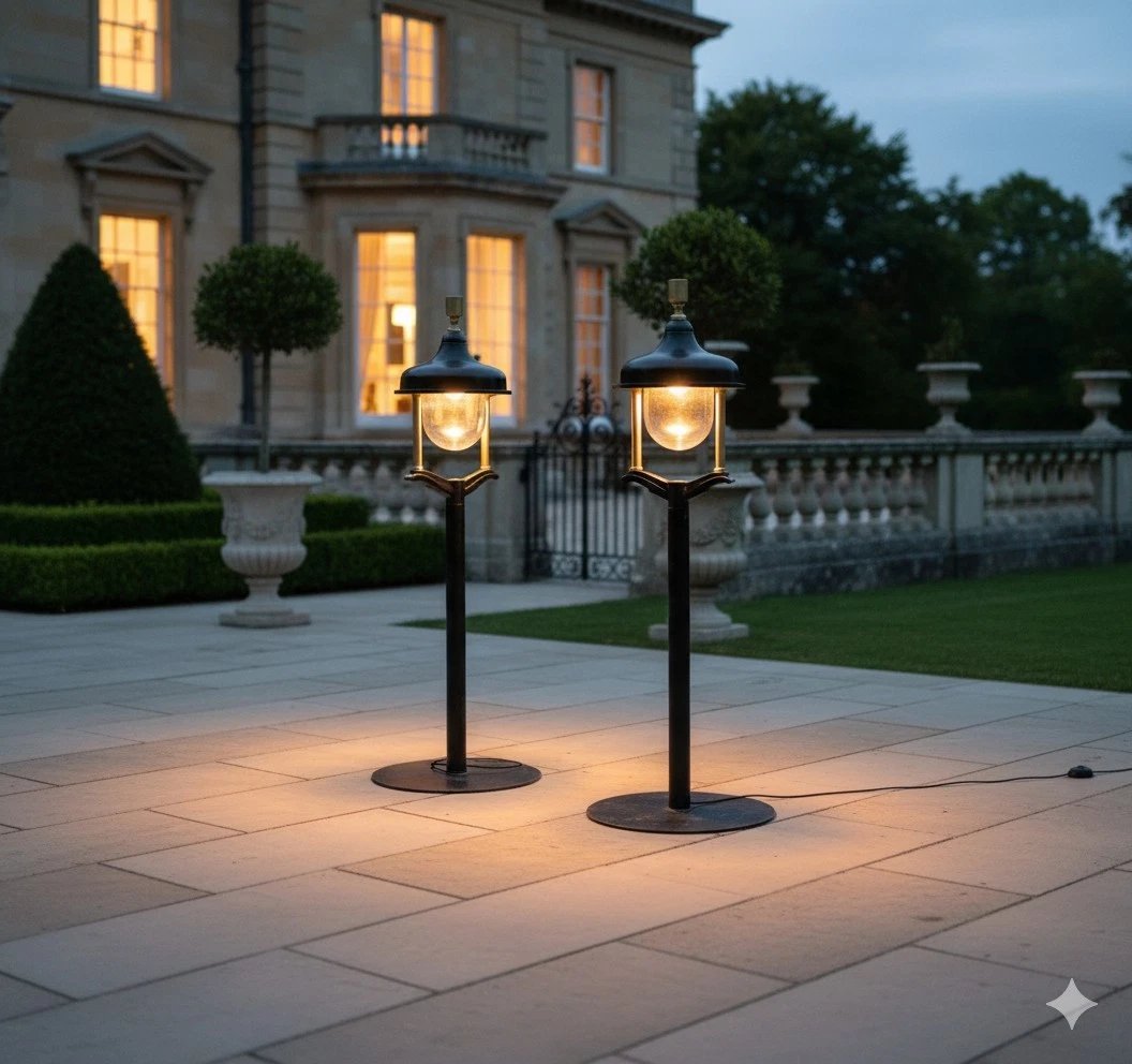 Pair Of Large Antique-style Wornum Garden Lights-photo-8