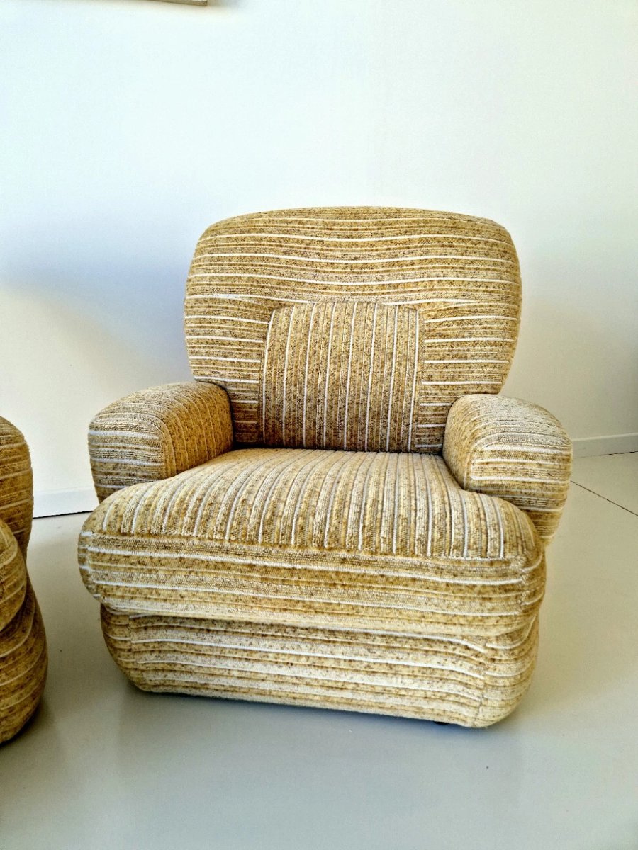 Pair Of Post-modern Italian Club Chairs From The 1970s, Saporiti-photo-2