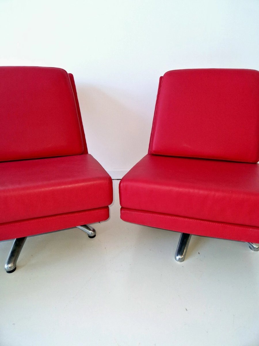 Paire de fauteuils pivotants Cofemo style futuriste italien-photo-2