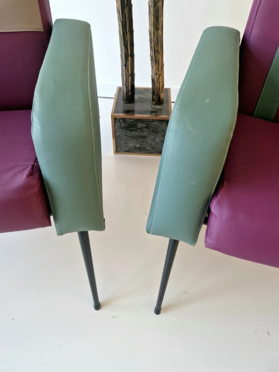 Pair Of Postmodern Memphis Milano-style Armchairs-photo-5