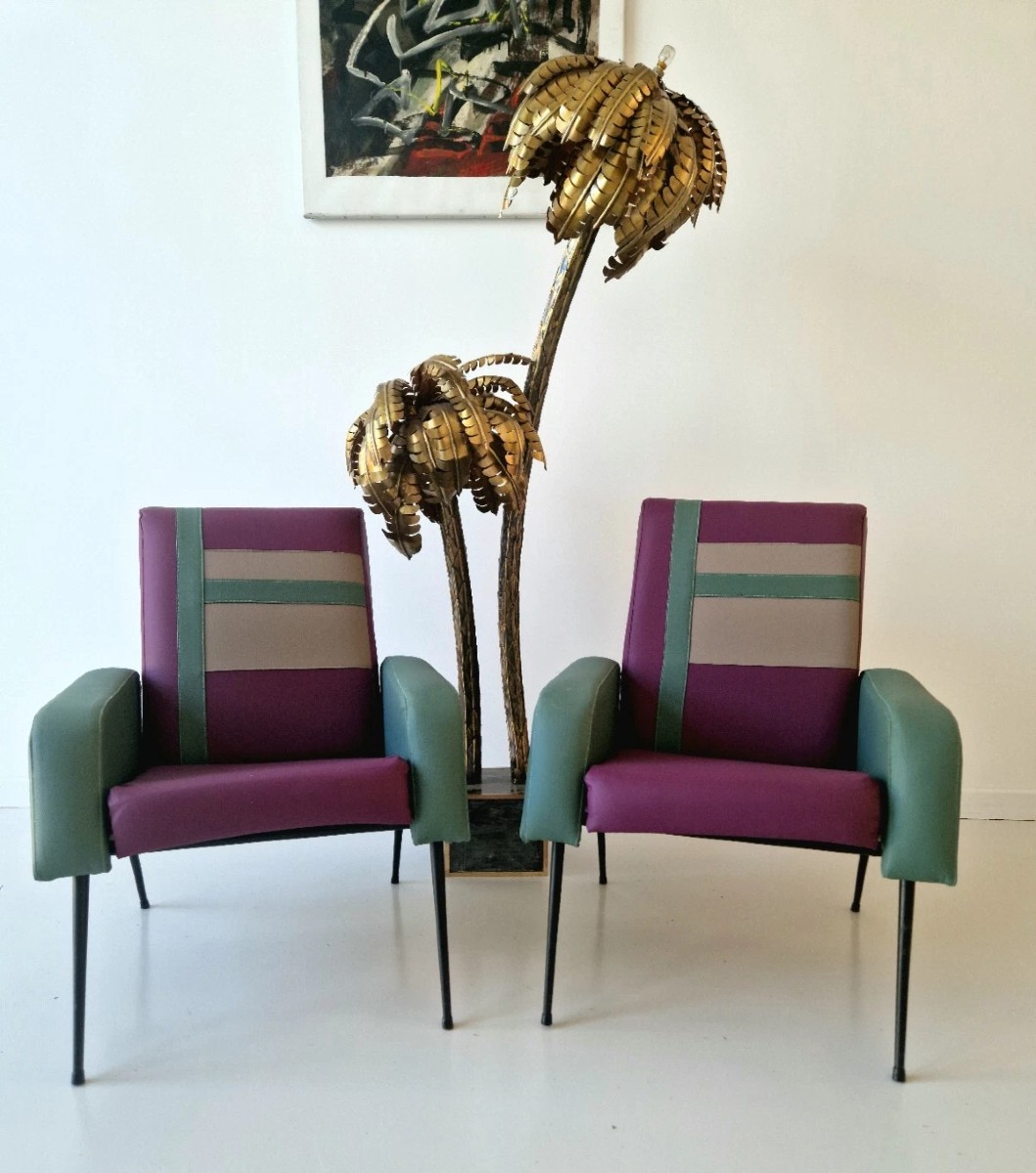 Pair Of Postmodern Memphis Milano-style Armchairs