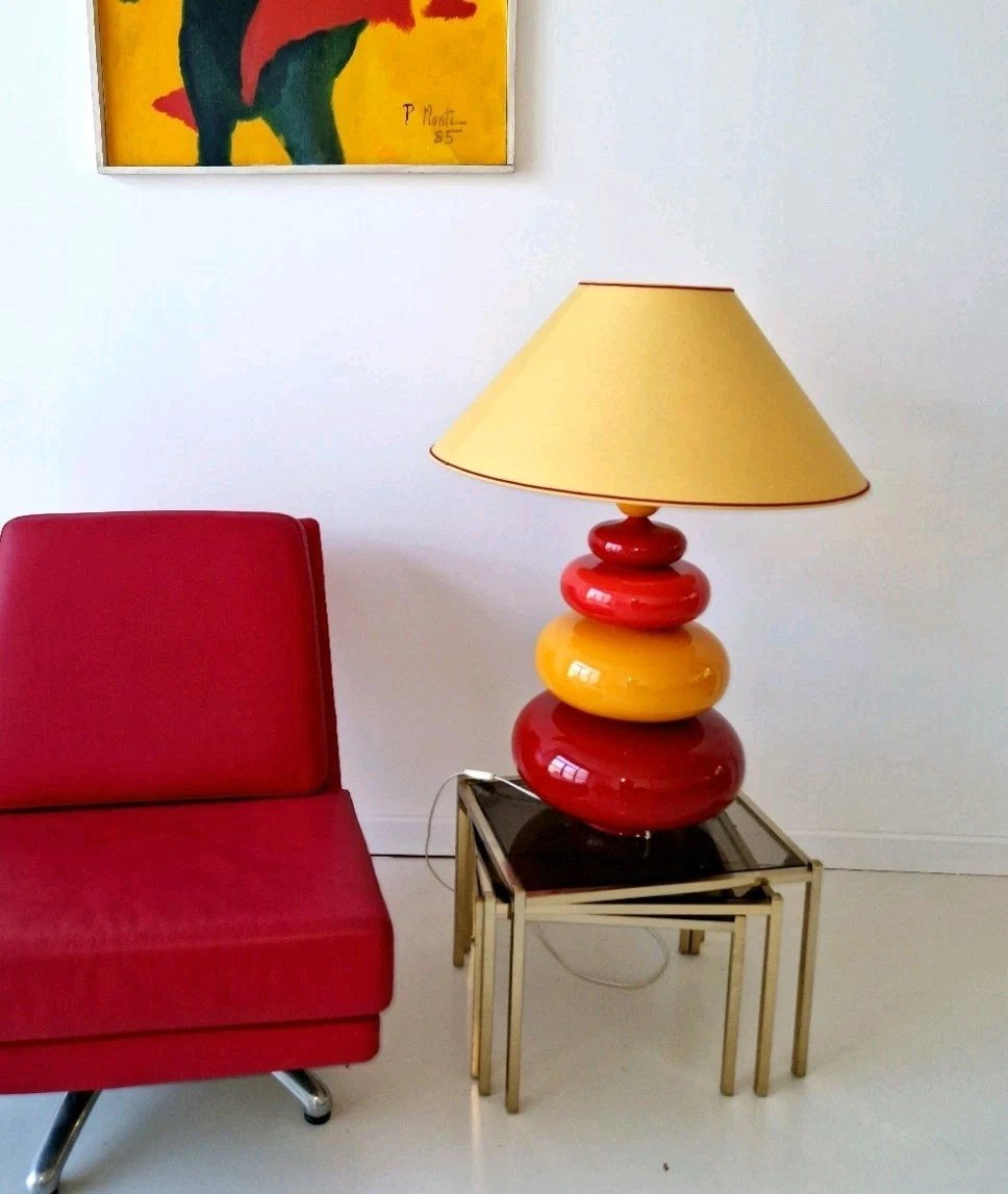 Vintage 1970s Hollywood Regency Glass Nesting Tables-photo-3