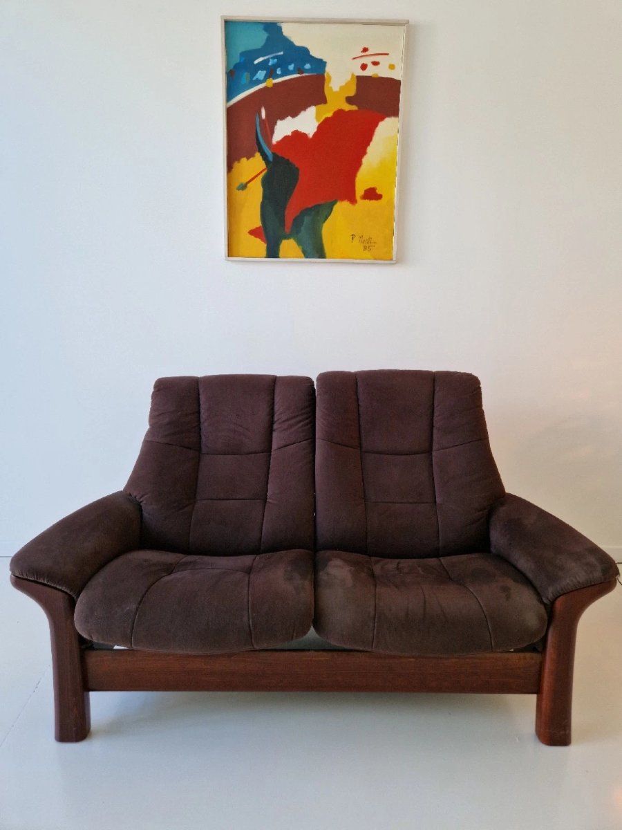 Ekornes Stressless Vintage Reclining Sofa Mid Century Norway Designer 1970-photo-3