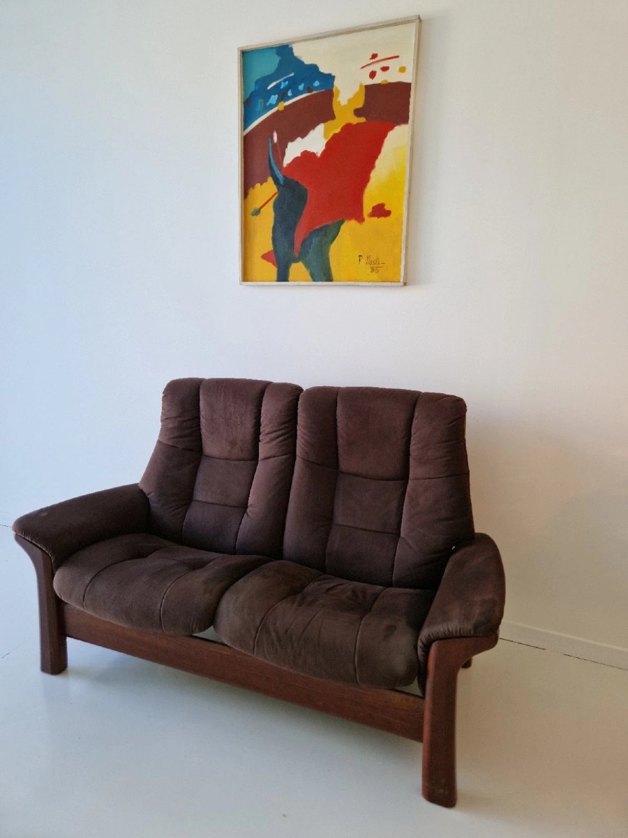 Ekornes Stressless Vintage Reclining Sofa Mid Century Norway Designer 1970-photo-5