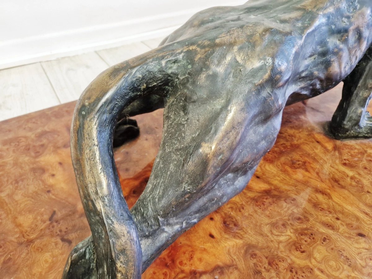 Claude DALLE pour MAISON ROMÉO Paris Table basse Panthère 1970 Design Français-photo-4
