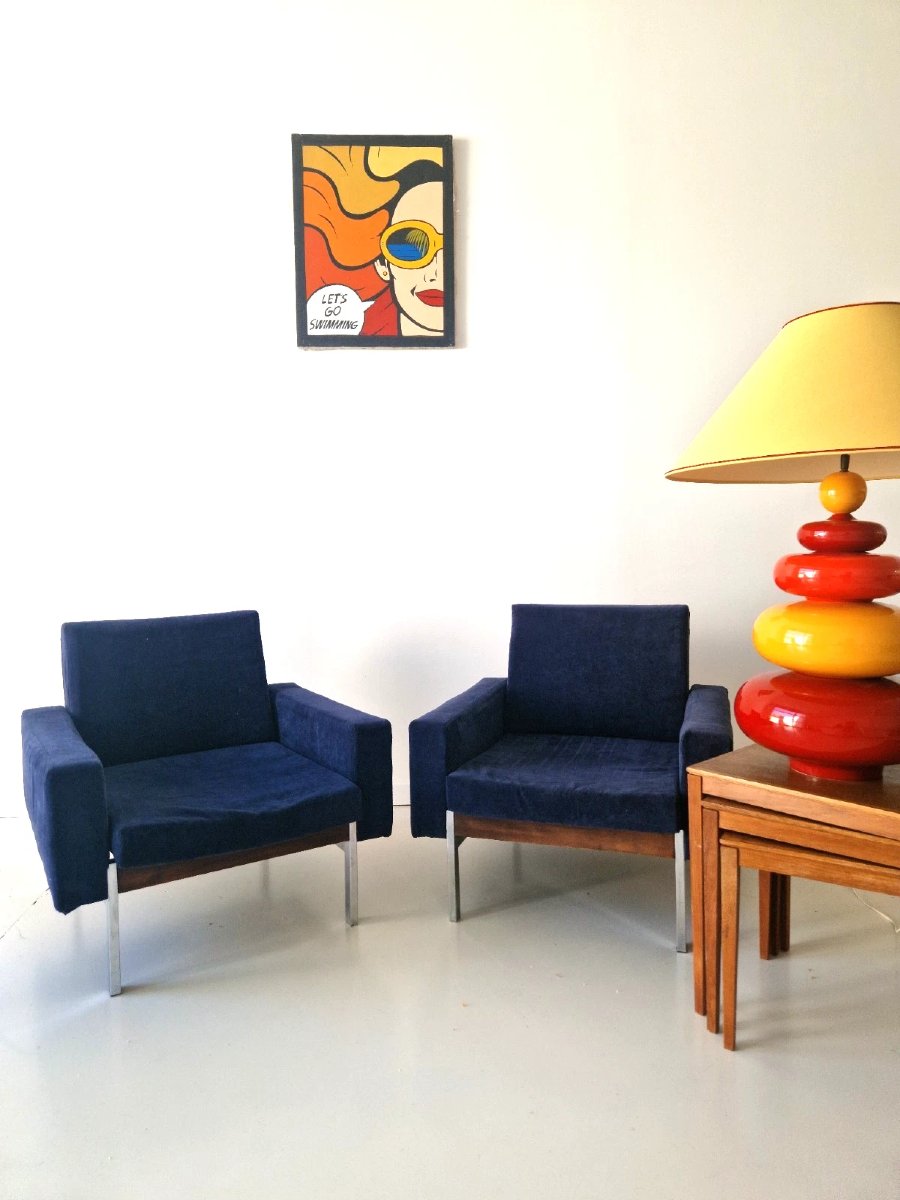Paire de fauteuils danois modernes du milieu du siècle, dans le style de Kiushu Saporiti-photo-2