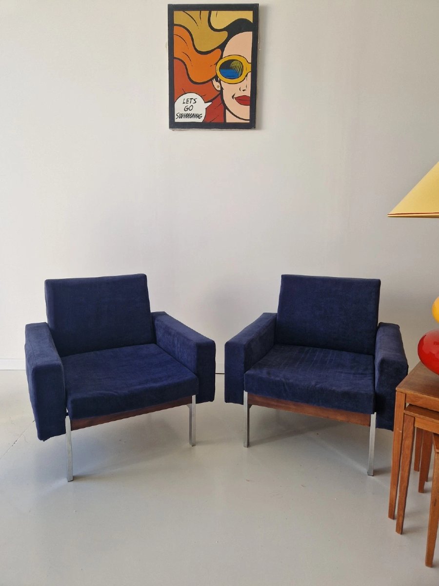 Paire de fauteuils danois modernes du milieu du siècle, dans le style de Kiushu Saporiti-photo-4
