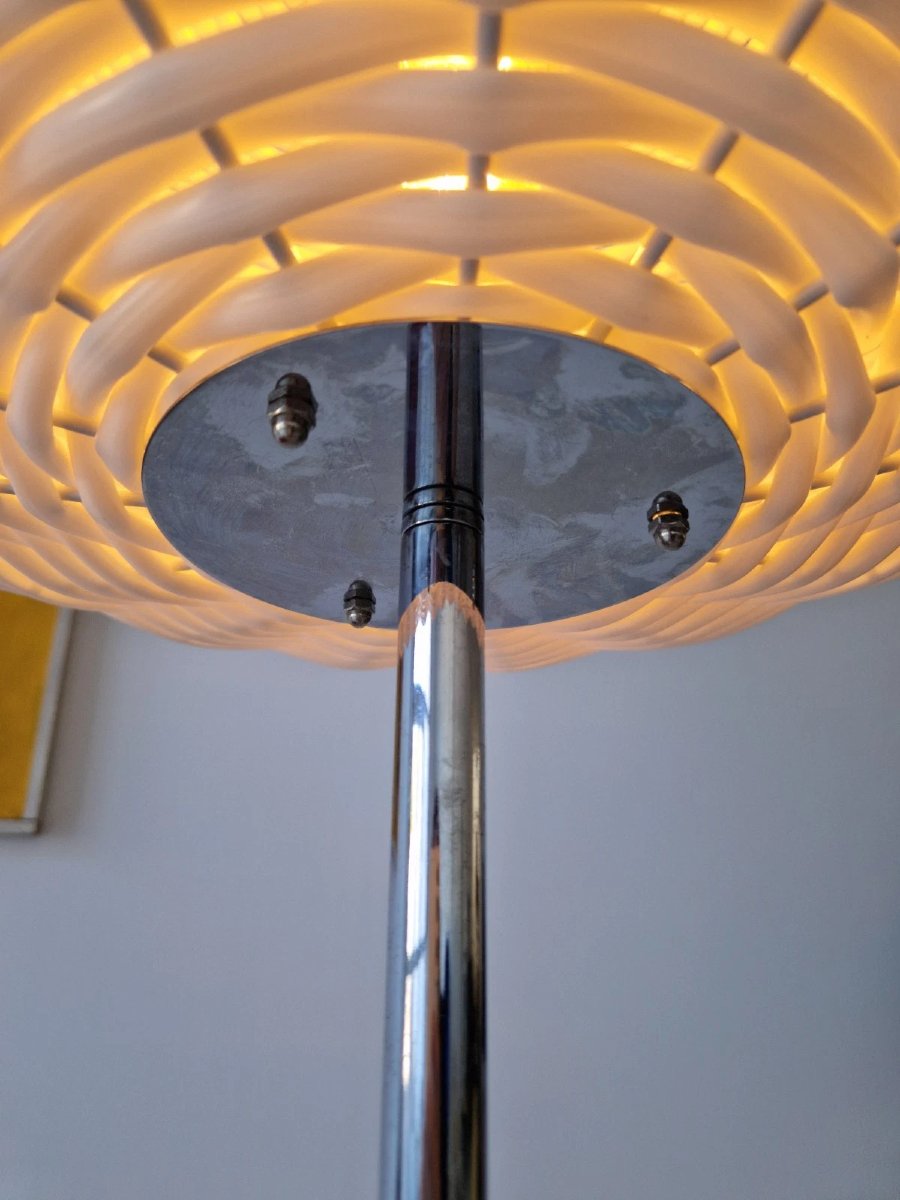 Lampadaire tissé « cocon » de style moderne du milieu du siècle, design intérieur des années 19-photo-5