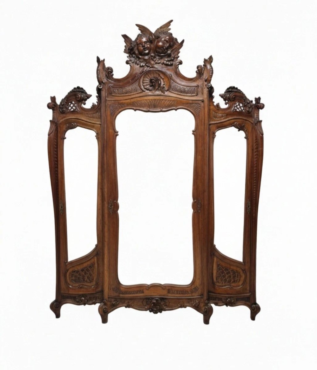 Ensemble de chambre à coucher italien Art nouveau ancien avec détails baroques-photo-3