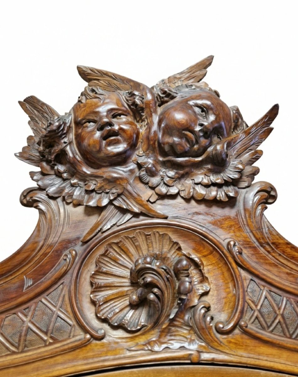 Ensemble de chambre à coucher italien Art nouveau ancien avec détails baroques-photo-1