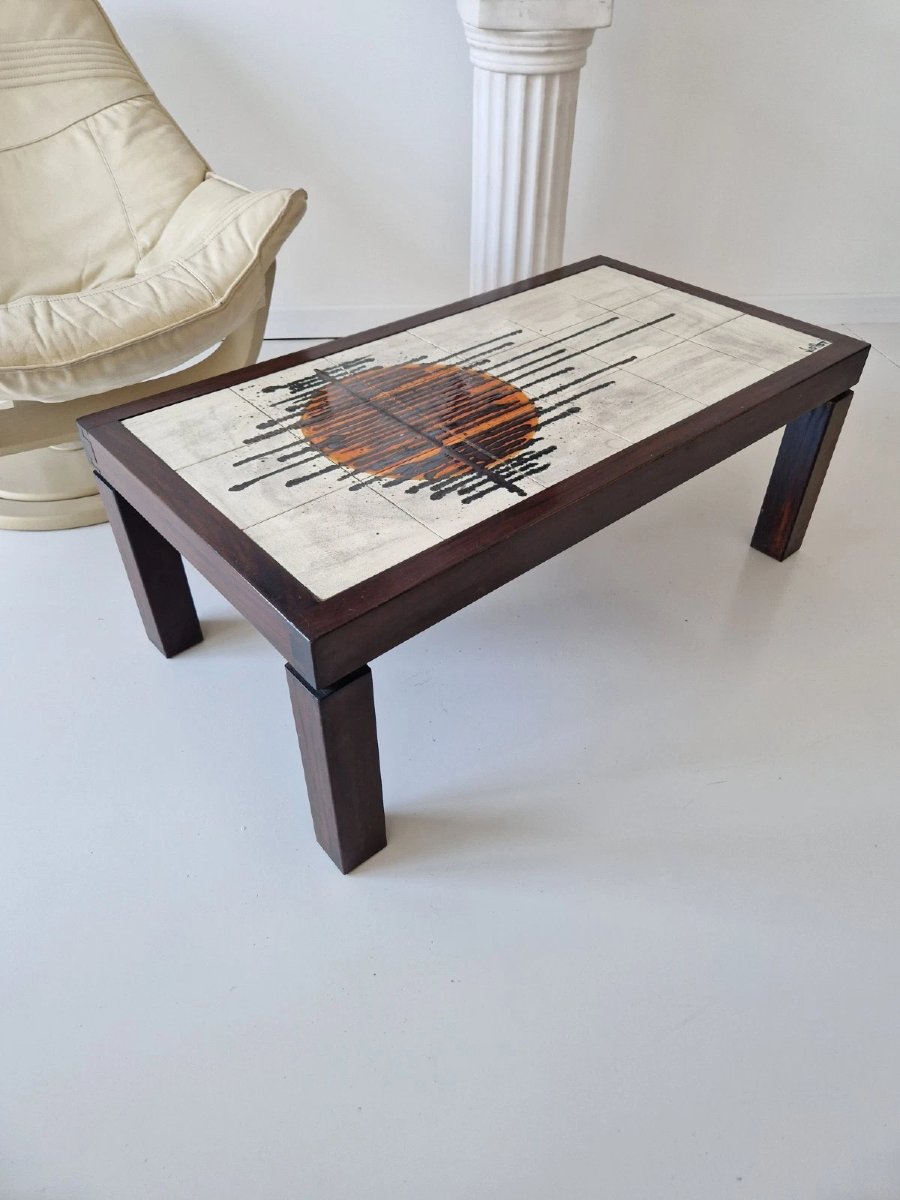Mid-century Coffee Table With Tiled Top, Juliette d'Asti Style, 1960s, Design By I-photo-1