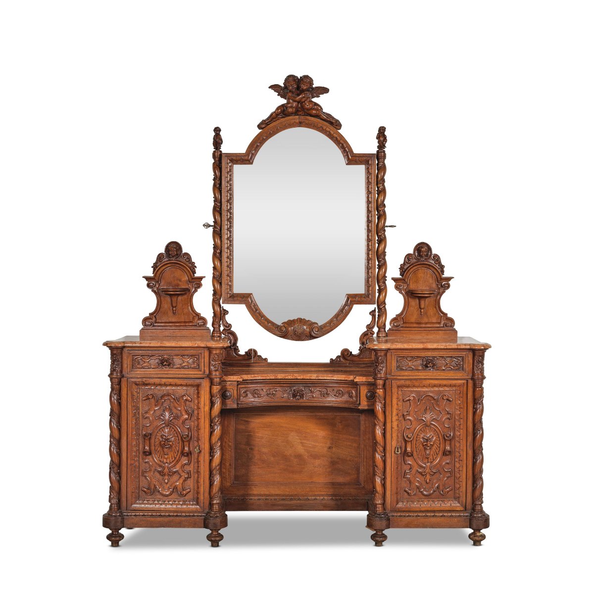 Antique Italian Renaissance Bedroom Set Attr Luigi Frullini 19th Century Chateau-photo-2