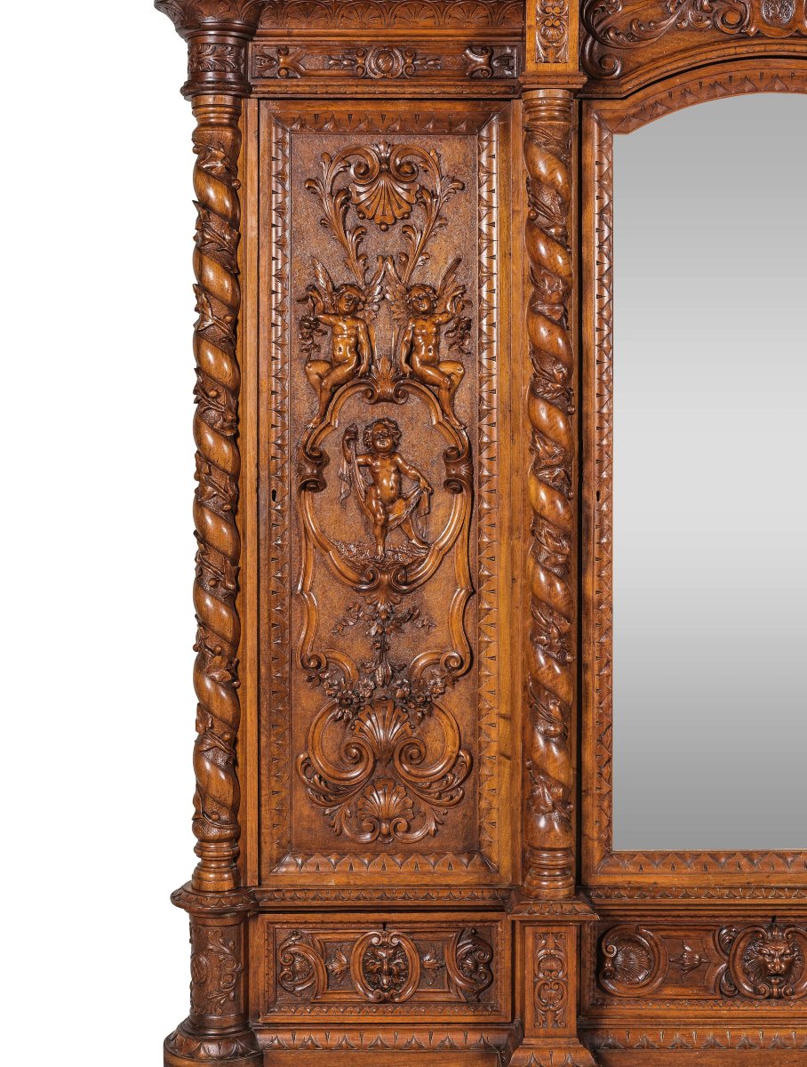 Antique Italian Renaissance Bedroom Set Attr Luigi Frullini 19th Century Chateau-photo-5