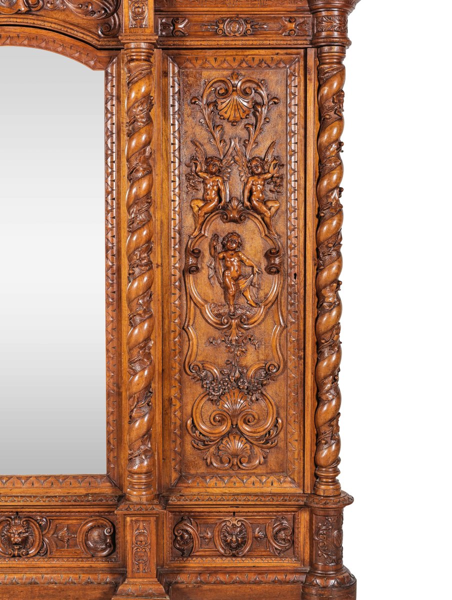 Antique Italian Renaissance Bedroom Set Attr Luigi Frullini 19th Century Chateau-photo-6