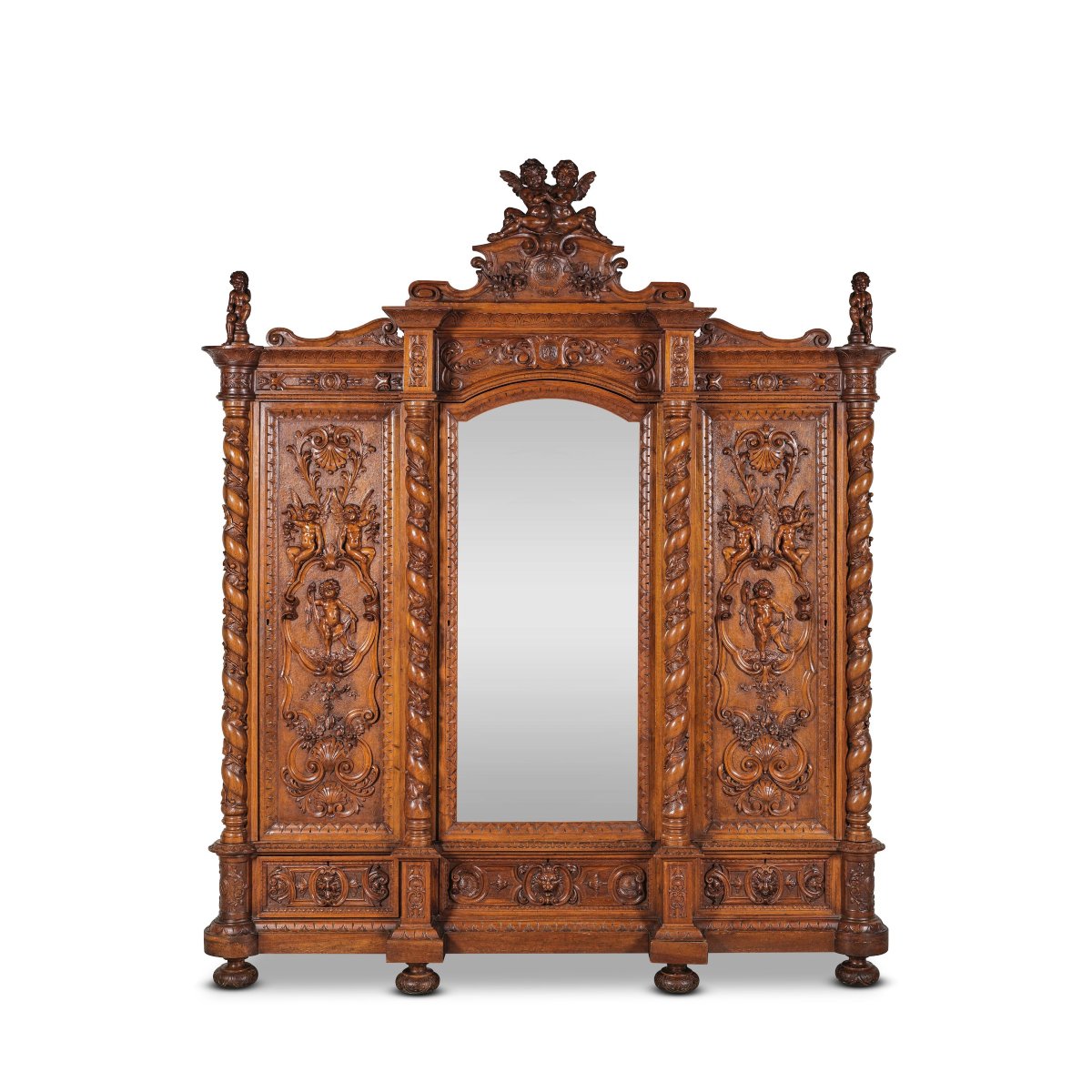 Antique Italian Renaissance Bedroom Set Attr Luigi Frullini 19th Century Chateau-photo-7