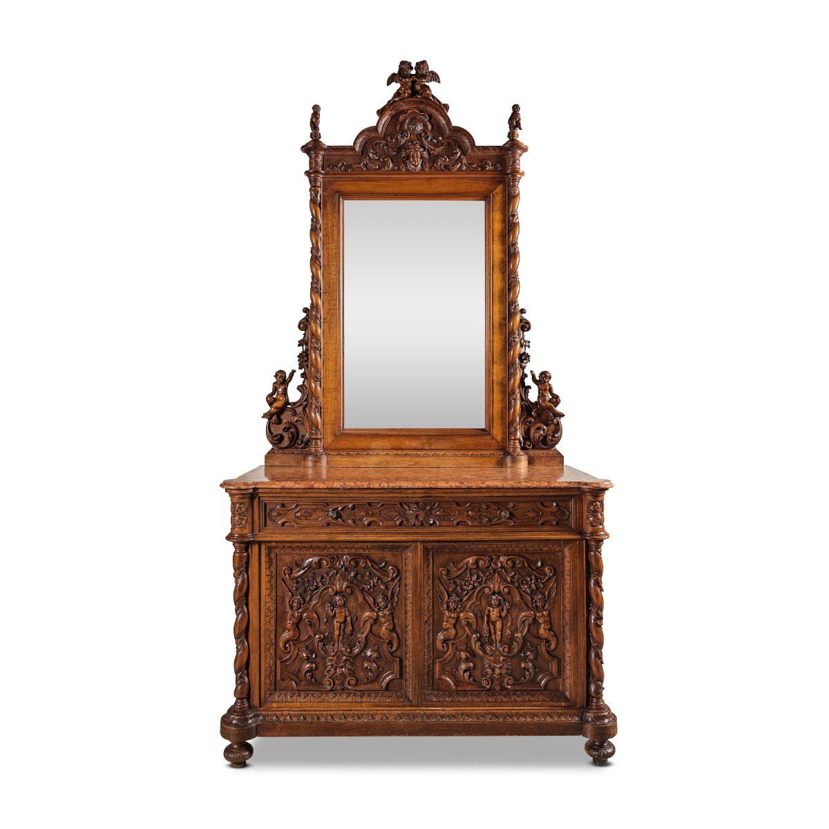 Antique Italian Renaissance Bedroom Set Attr Luigi Frullini 19th Century Chateau-photo-8