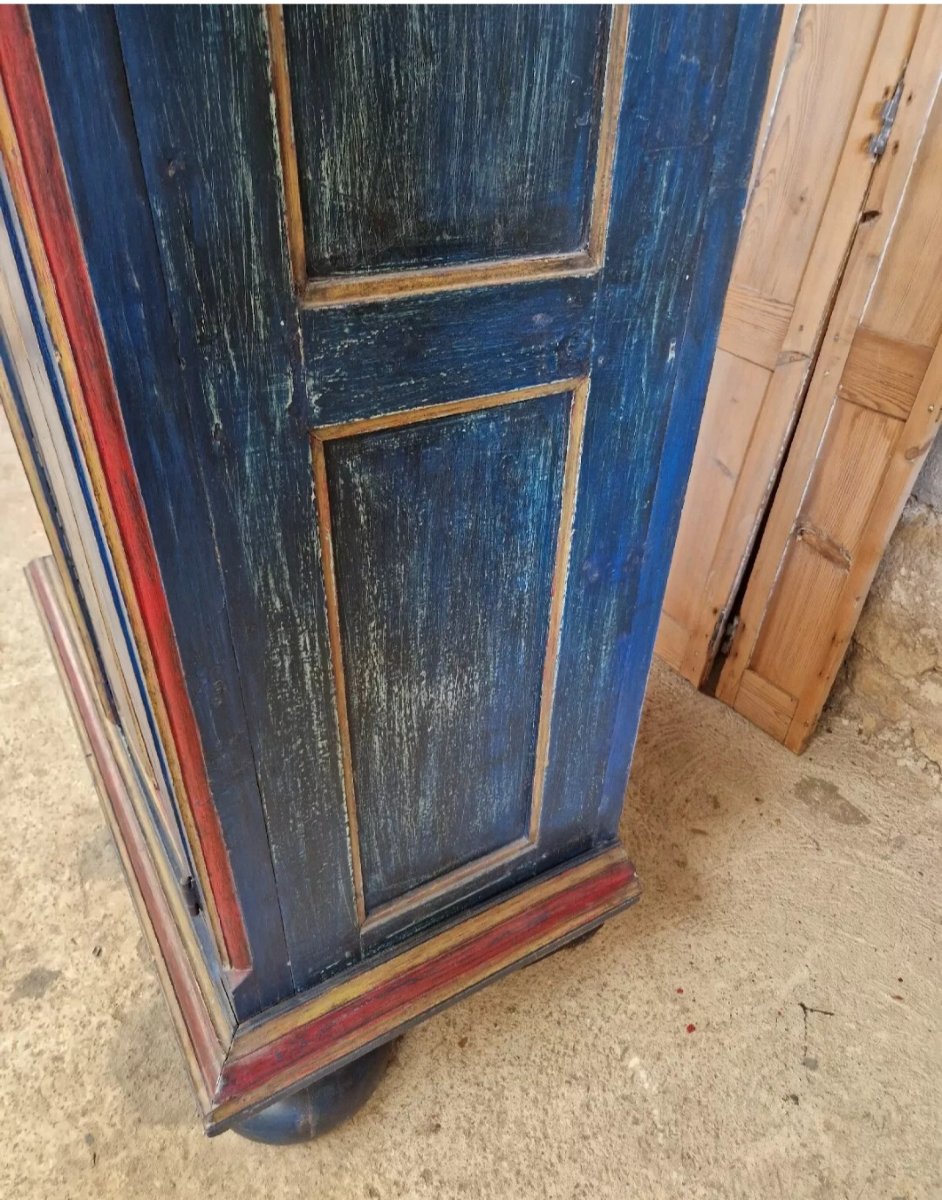 Armoire ou penderie ancienne peinte de style bavarois-photo-2
