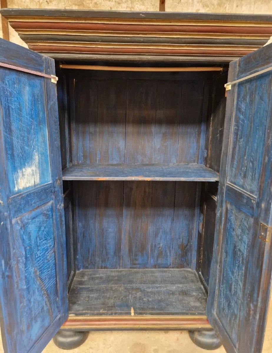 Armoire ou penderie ancienne peinte de style bavarois-photo-5