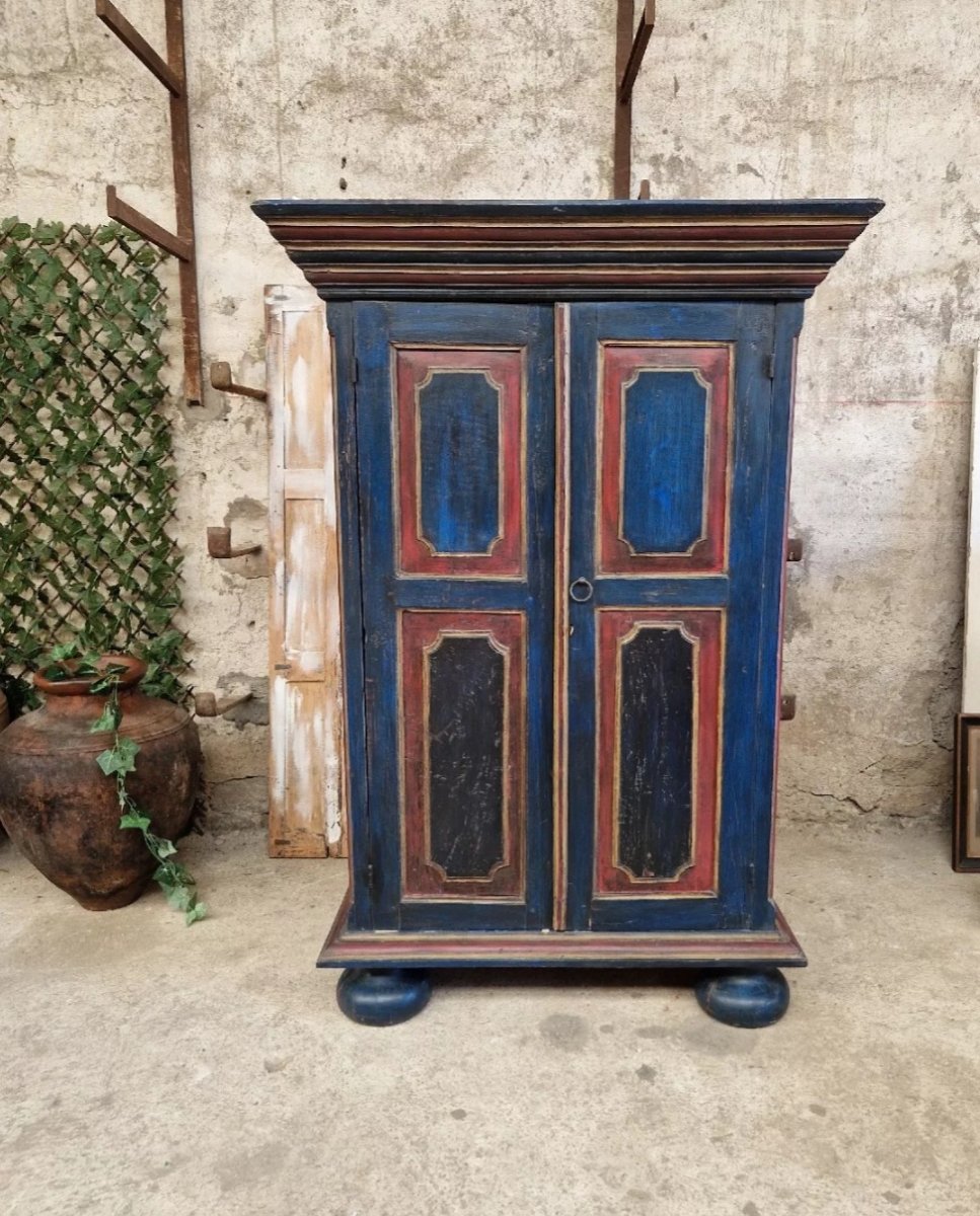 Armoire ou penderie ancienne peinte de style bavarois-photo-6
