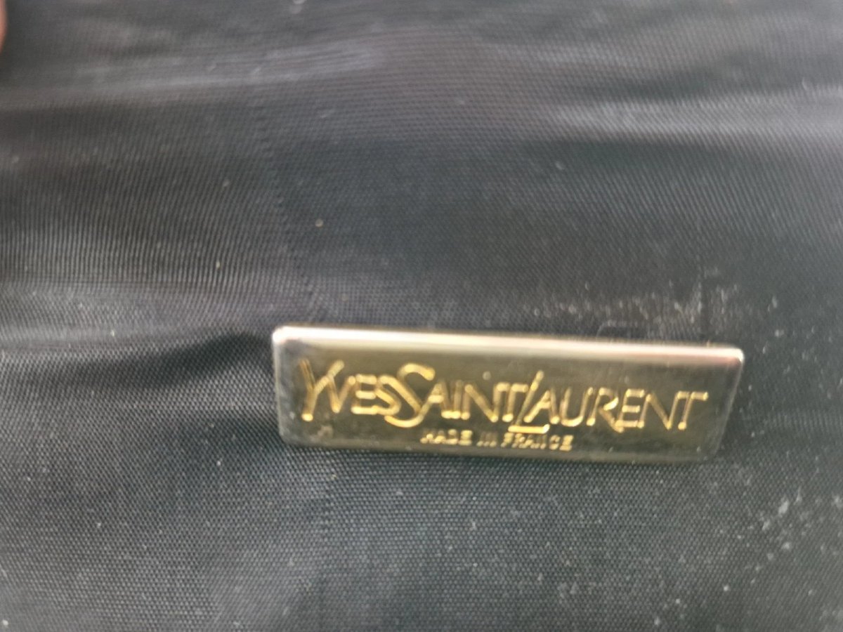 Sac vintage Yves Saint Laurent (YSL) en cuir à patchwork papillon 1970-photo-4