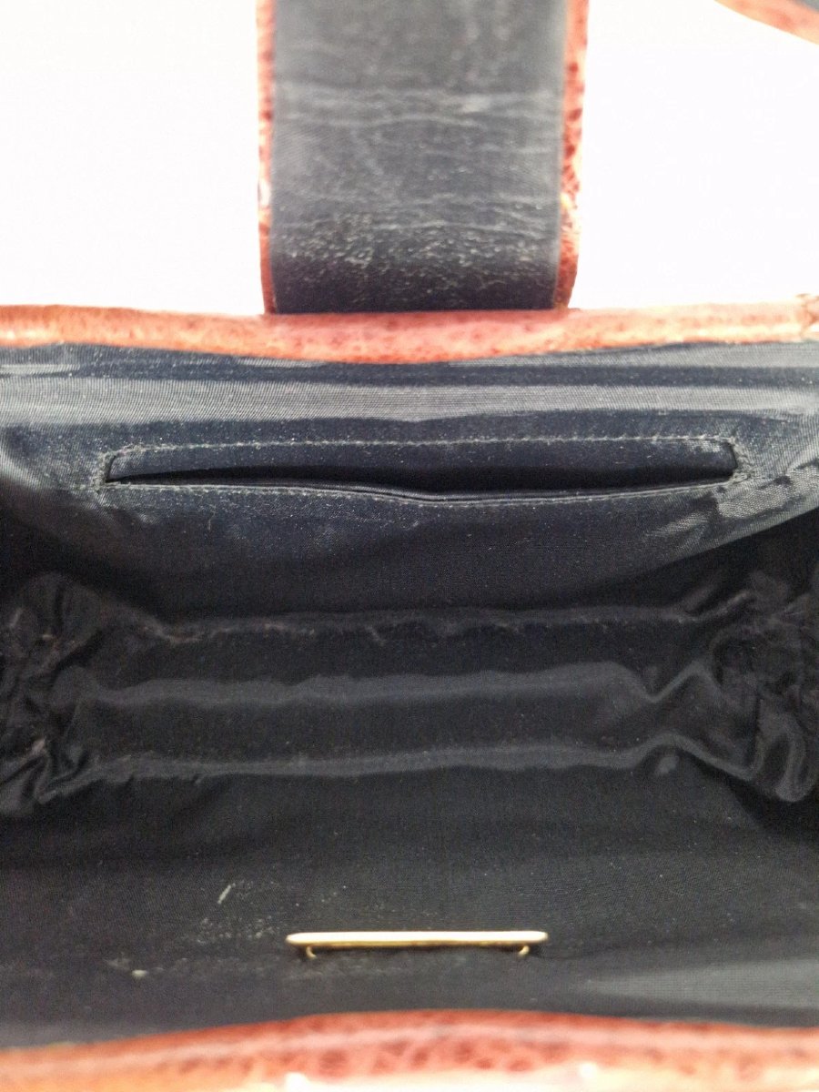 Sac vintage Yves Saint Laurent (YSL) en cuir à patchwork papillon 1970-photo-4