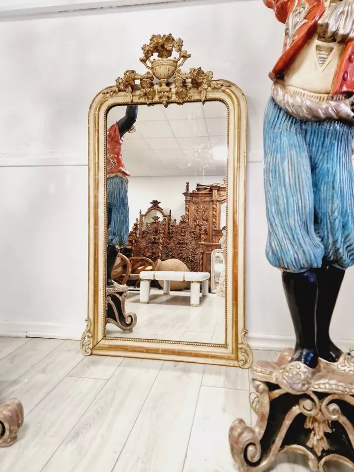 Miroir ancien français du XIXe siècle, style Louis XV-photo-2