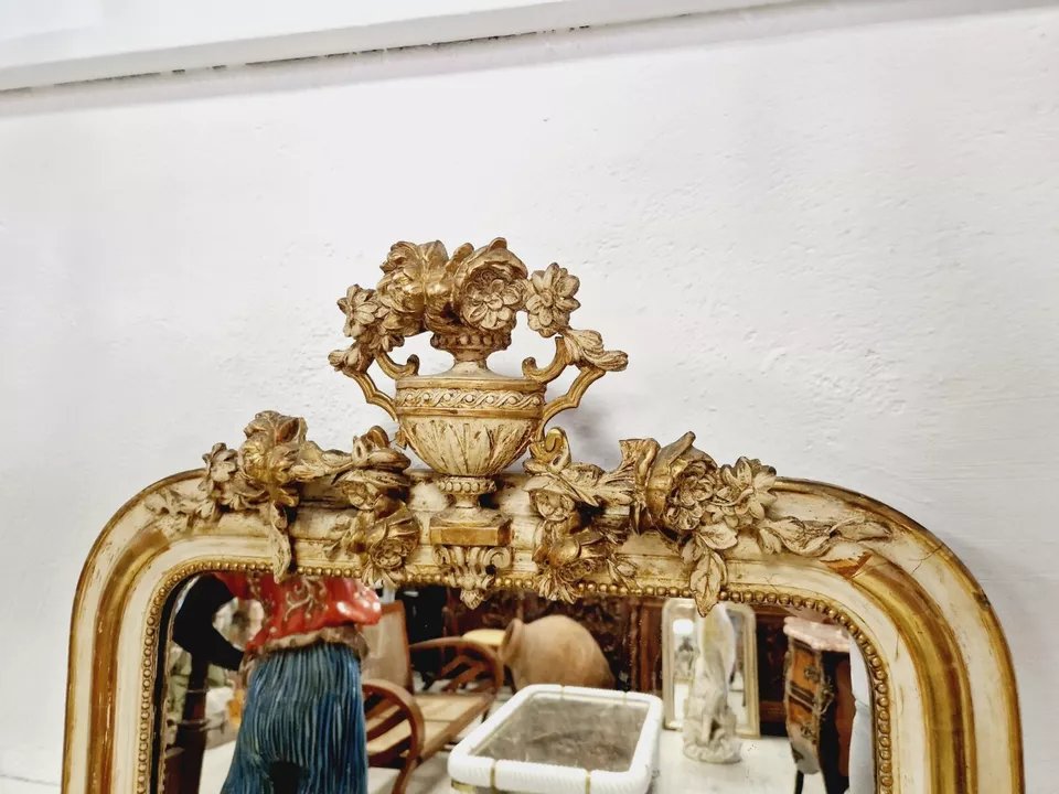 Miroir ancien français du XIXe siècle, style Louis XV-photo-3