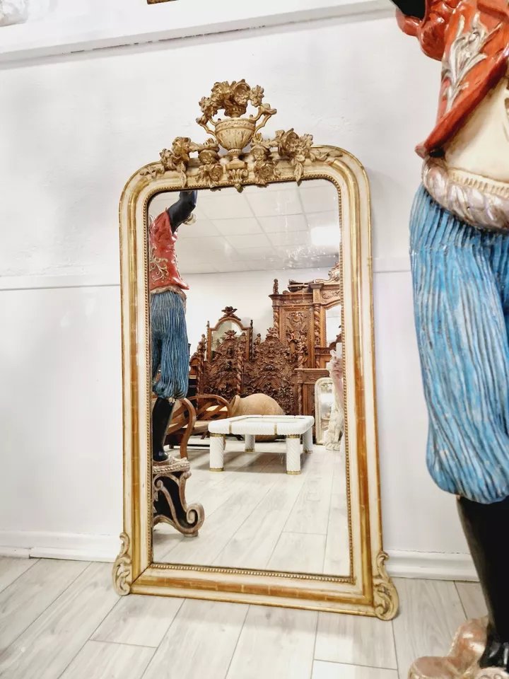 Miroir ancien français du XIXe siècle, style Louis XV-photo-4