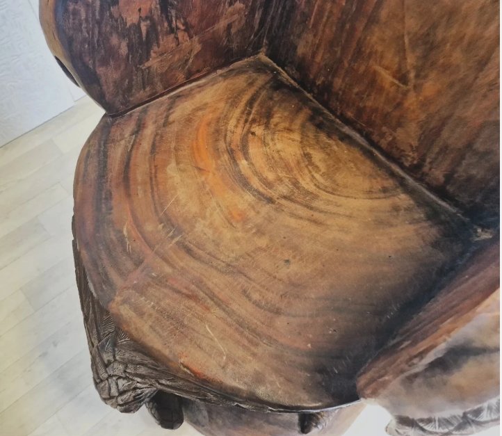 Pair Of Hand-carved Art Deco “throne” Armchairs Featuring Eagle Motifs -photo-4