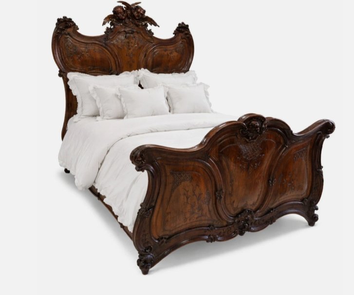 Ensemble de chambre italien Art déco ancien – Mobilier style château-photo-4
