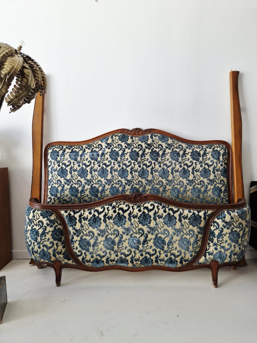 Louis XV-style Demi-corbeille Bed, King Size-photo-2
