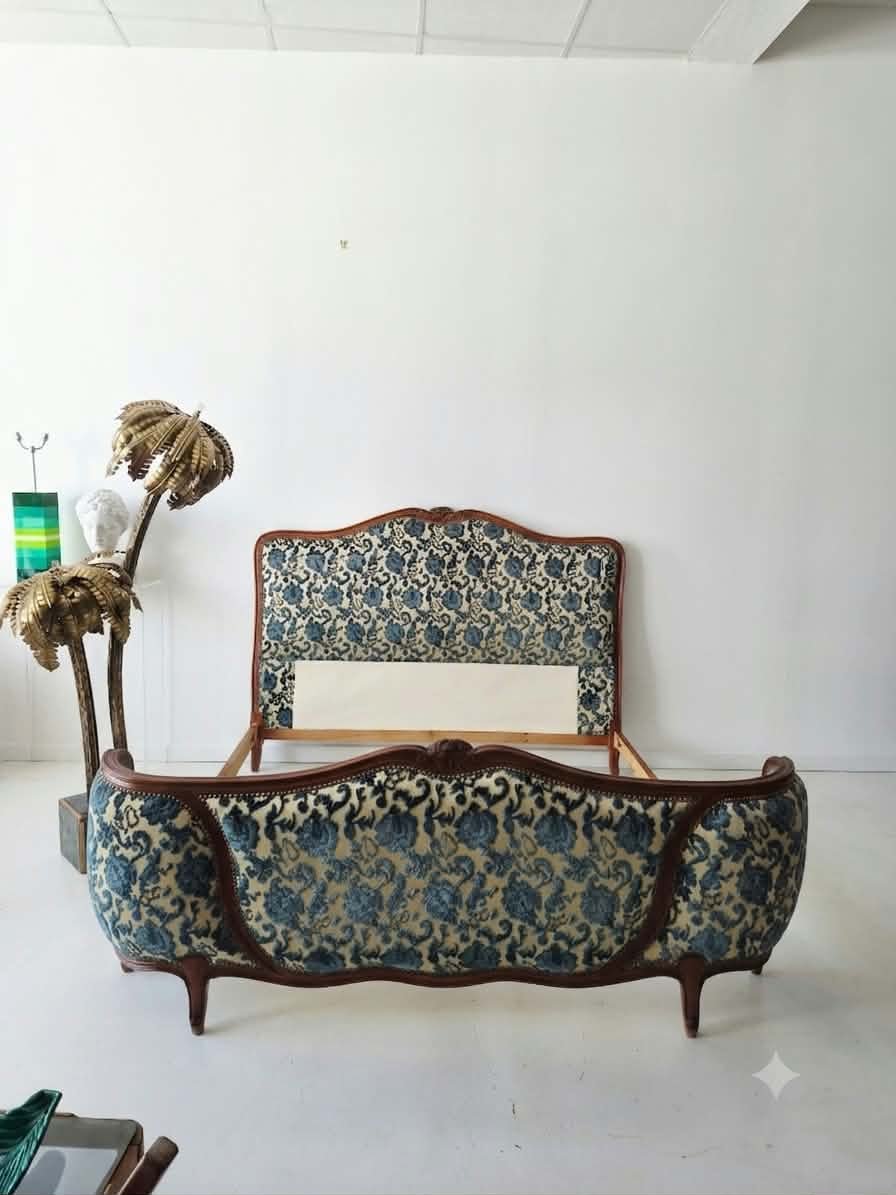 Louis XV-style Demi-corbeille Bed, King Size-photo-3