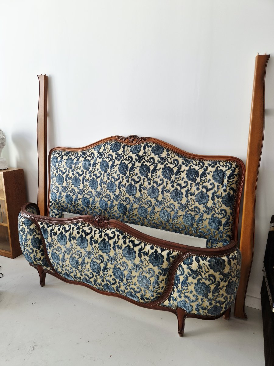 Louis XV-style Demi-corbeille Bed, King Size-photo-4