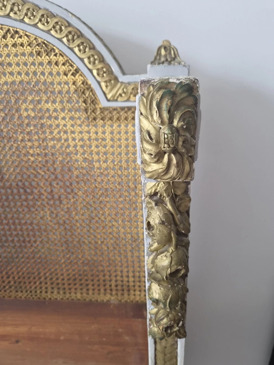 Antique French Wicker Bed In The Louis XVI Style – 19th Century-photo-3