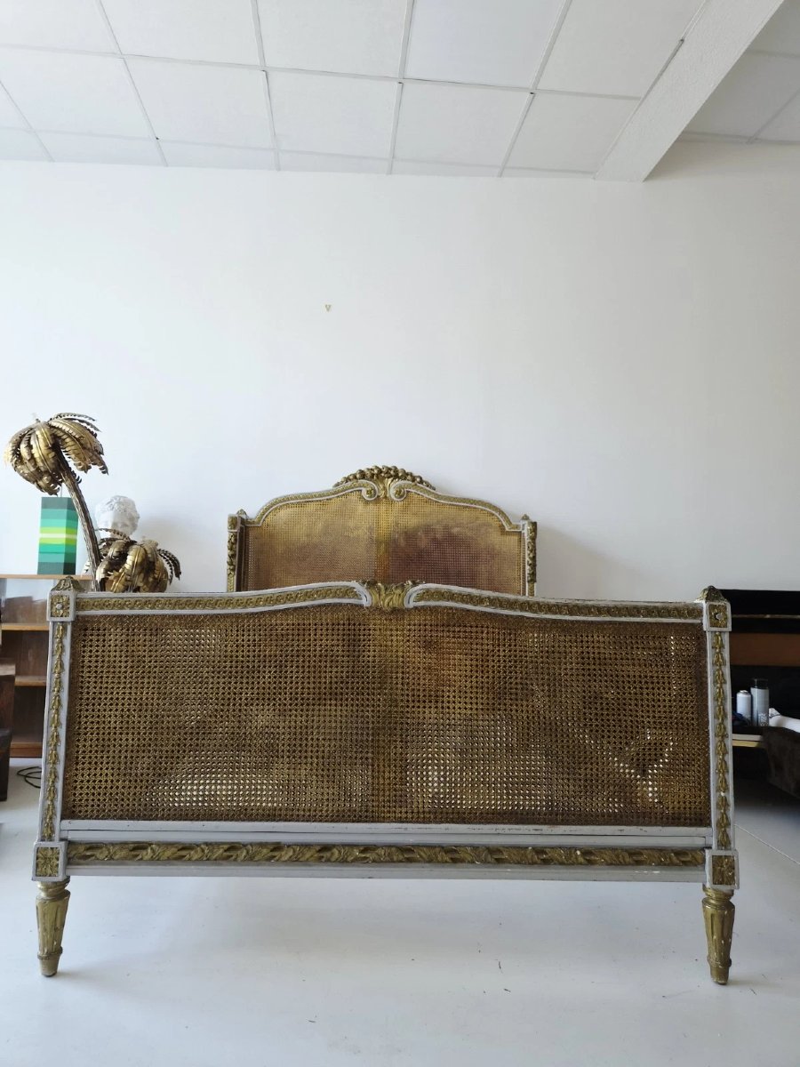Antique French Wicker Bed In The Louis XVI Style – 19th Century-photo-6