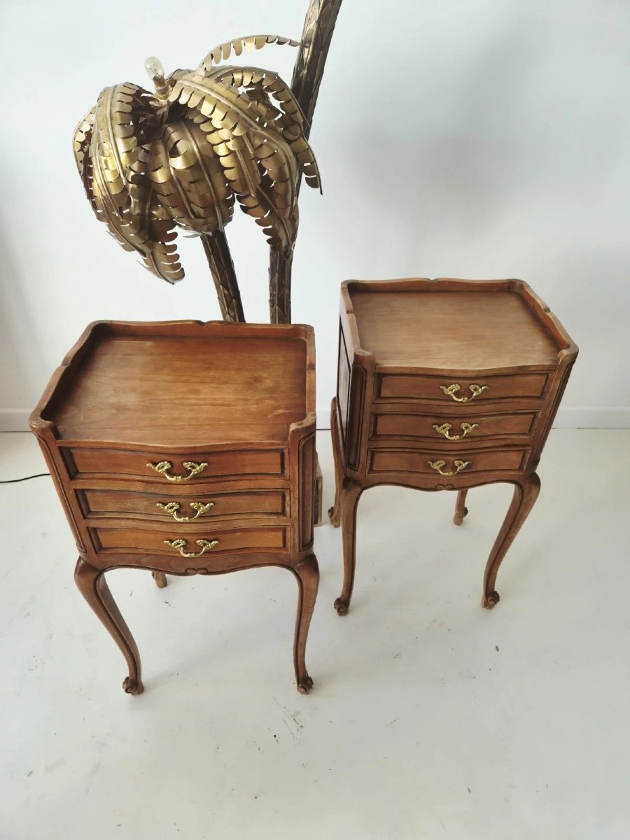 Pair Of Vintage Louis XV-style (french Provincial) Nightstands-photo-4