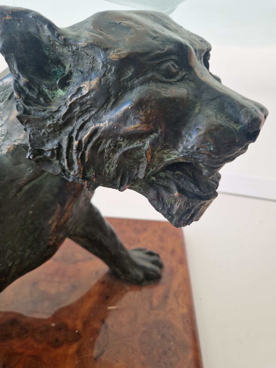 Vintage Panther Coffee Table, 1970s, By Claude Dalle -photo-4