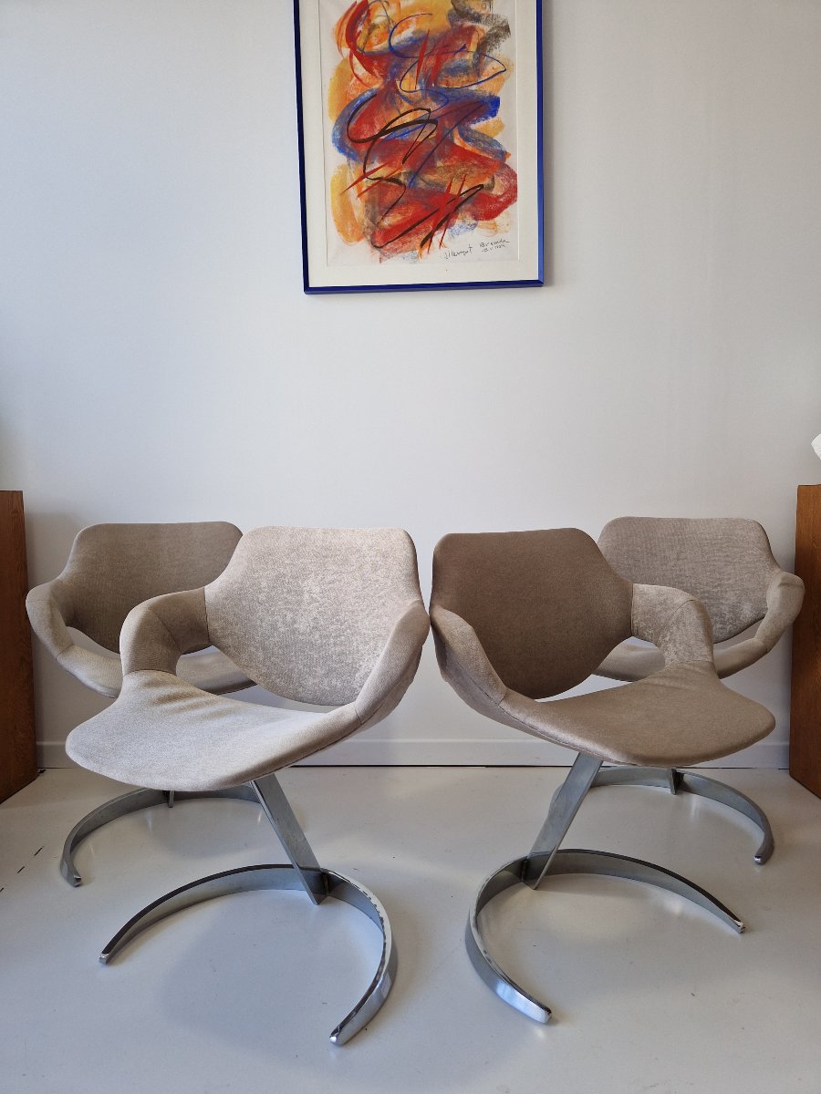Boris Tabacoff Cantilever Dining Or Living Room Chairs, Sphinx Model-photo-3