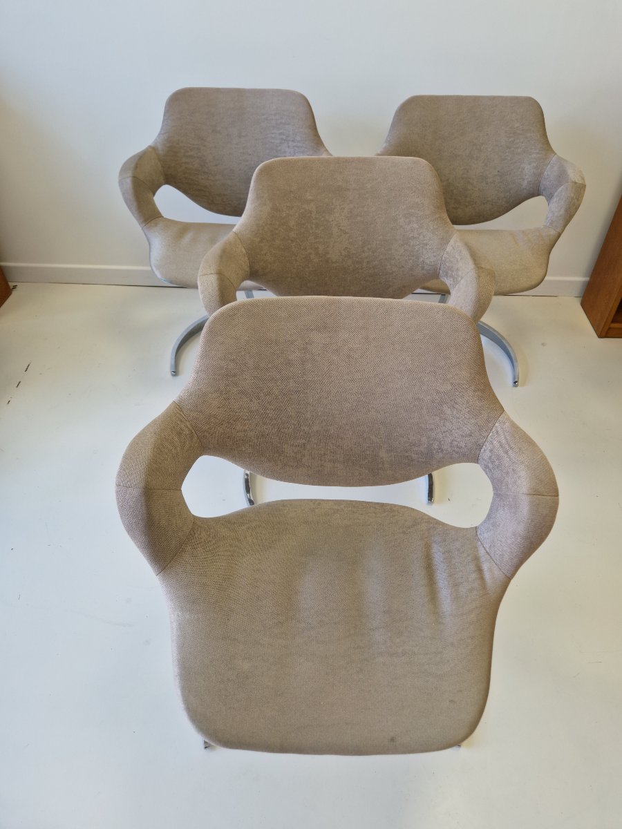 Boris Tabacoff Cantilever Dining Or Living Room Chairs, Sphinx Model-photo-4