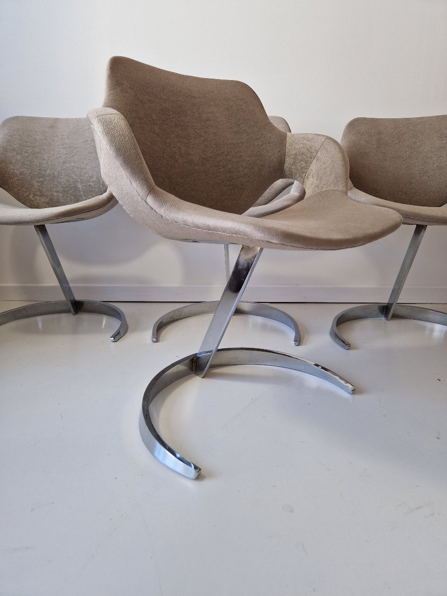 Boris Tabacoff Cantilever Dining Or Living Room Chairs, Sphinx Model-photo-6