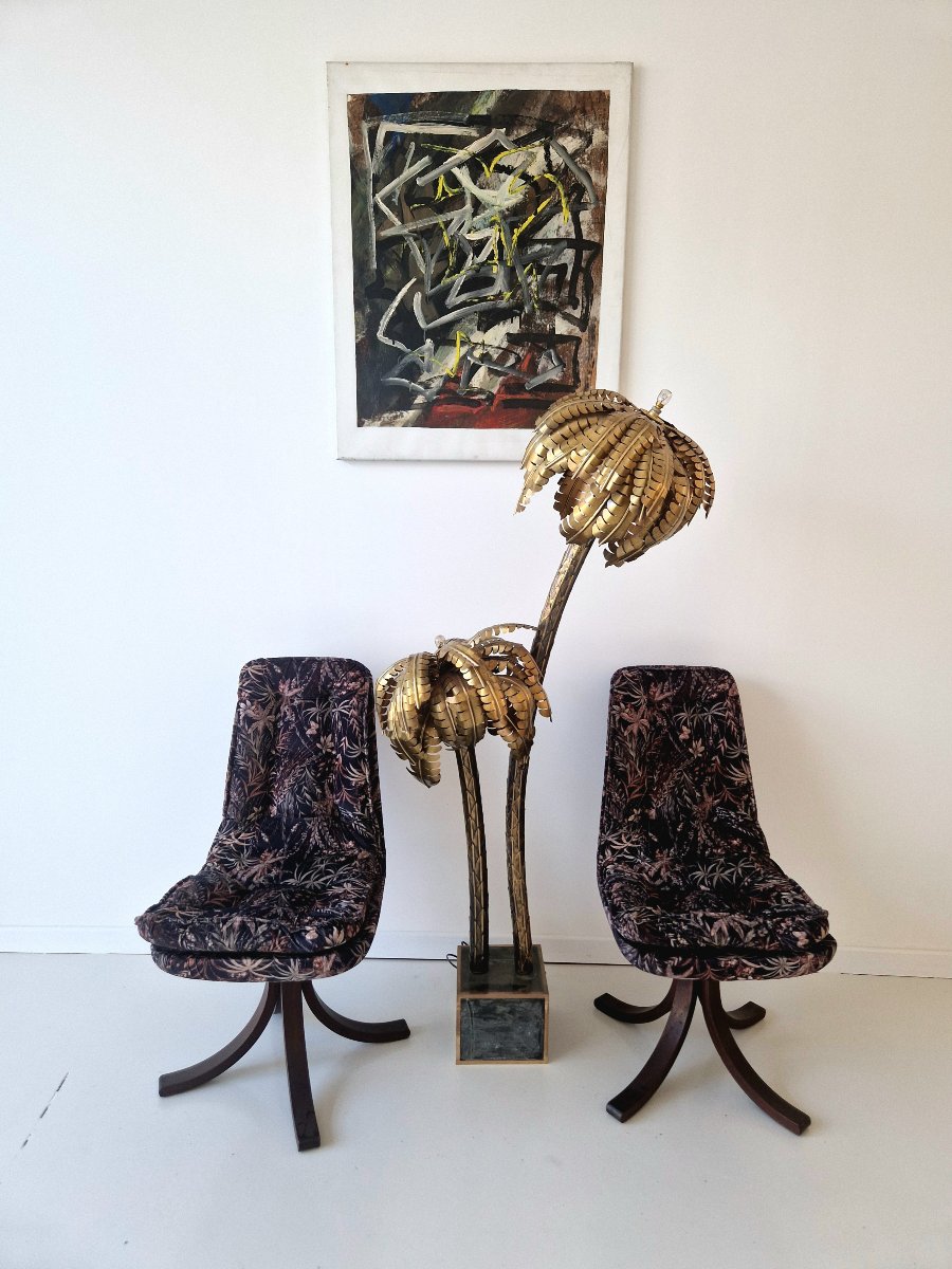 Norwegian Dining Or Living Room Chairs From The 1970s Made Of Bentwood, With A Botanical Pattern-photo-1