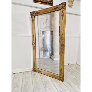 Antique French Regency Gold Mirror From The 19th Century