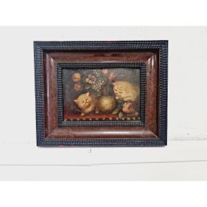 19th Century Oil Painting Of Kittens Signed Costa