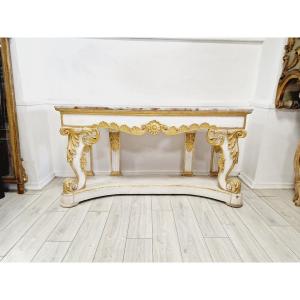 Large Rococo Console With Marble Top