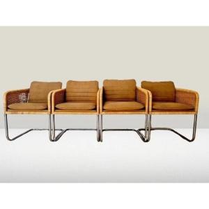 4 Shelby Williams Dining Chairs in the manner of Fabricius and Kastholm