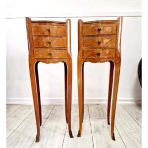 Paire de chevets anciens français Louis XV