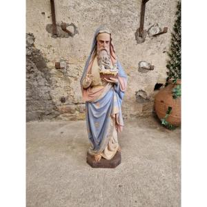 Statue religieuse antique grandeur nature de Saint Joaquin